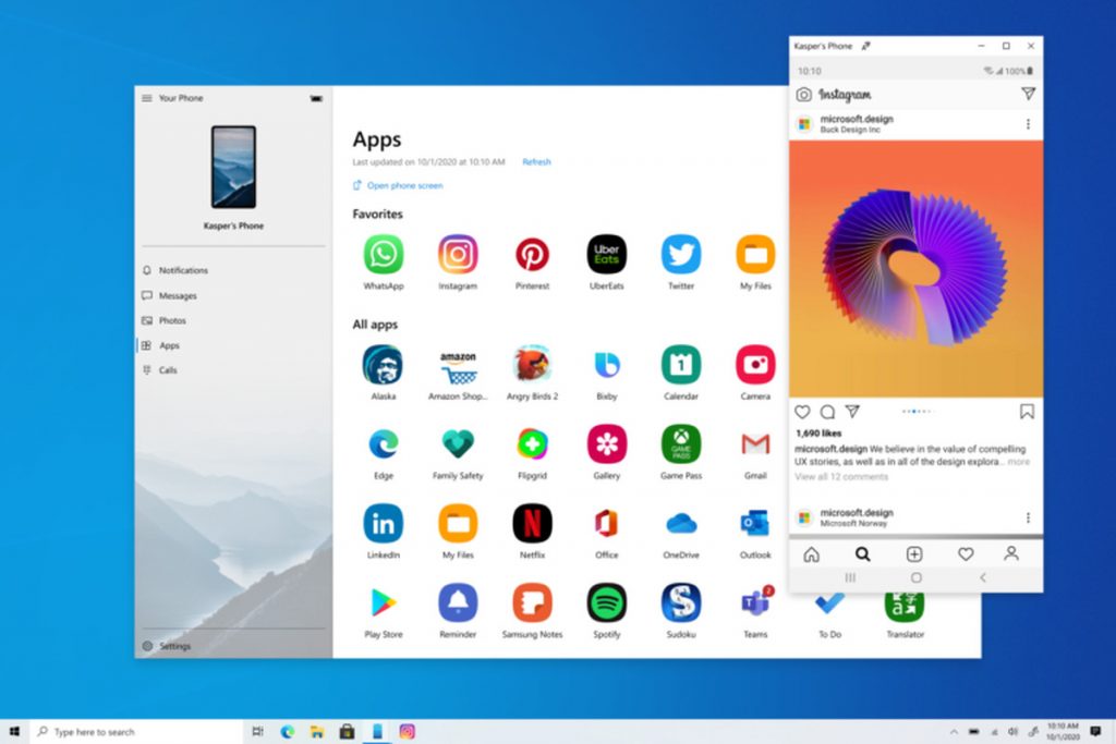 سعيًا إلى تكامل أفضل .. ميّزات جديدة على تطبيق Your Phone الخاص بنظام Win 10
