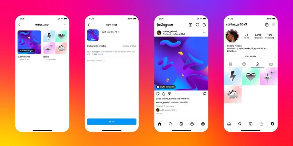 ستتمكّن من عرض رموزك غير القابلة للاستبدال NFT والتفاخر بها على Instagram في المستقبل القريب!