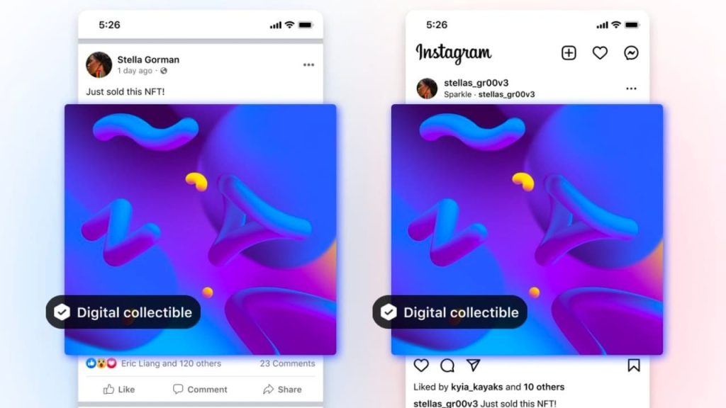 Meta تسمح للمستخدمين بنشر الرموز غير القابلة للاستبدال NFT على Facebook و Instagram