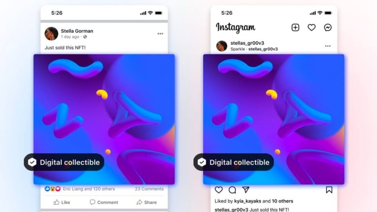 Meta تسمح للمستخدمين بنشر الرموز غير القابلة للاستبدال NFT على Facebook و Instagram