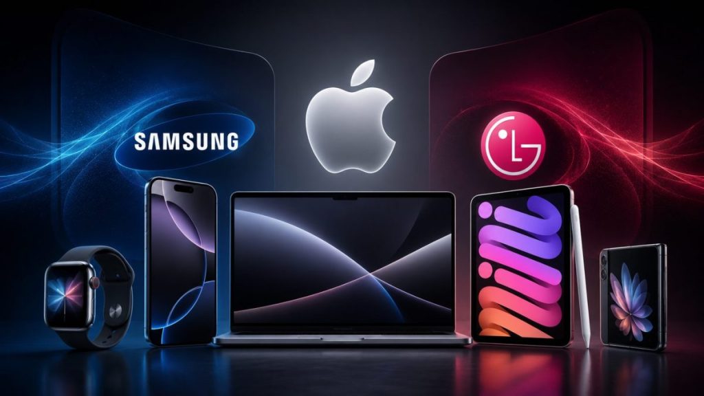 سامسونج وLG تبدآن إنتاج شاشات OLED لأجهزة آبل المنتظرة في 2026